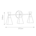 Bowtie 3lt Wall Light - Matte Black
