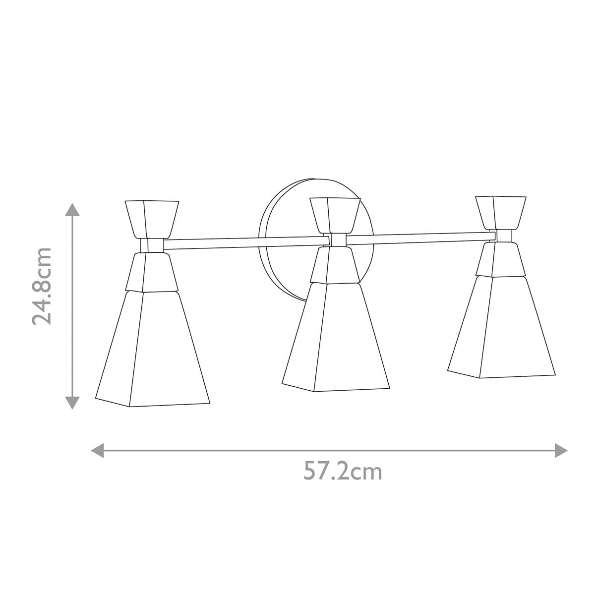 Bowtie 3lt Wall Light - Matte Black