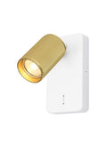 Broadway 1lt Spotlight Matt White with Brass sleeve