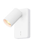Broadway 1lt Spotlight matt white with white ribbed sleeve