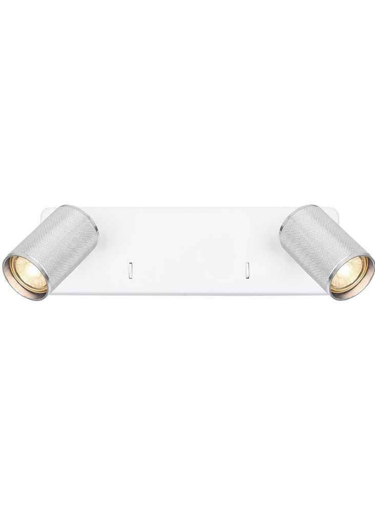 Broadway 2lt Spotlight Matt White with polished nickel sleeve