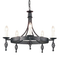 Belfry 5-Light Black Chandelier (Convertible)