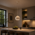 Cleo - Gloss White Metal Pendant