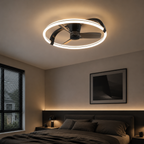 STOCKHOLM Large Black Ceiling Fan With LED Ring