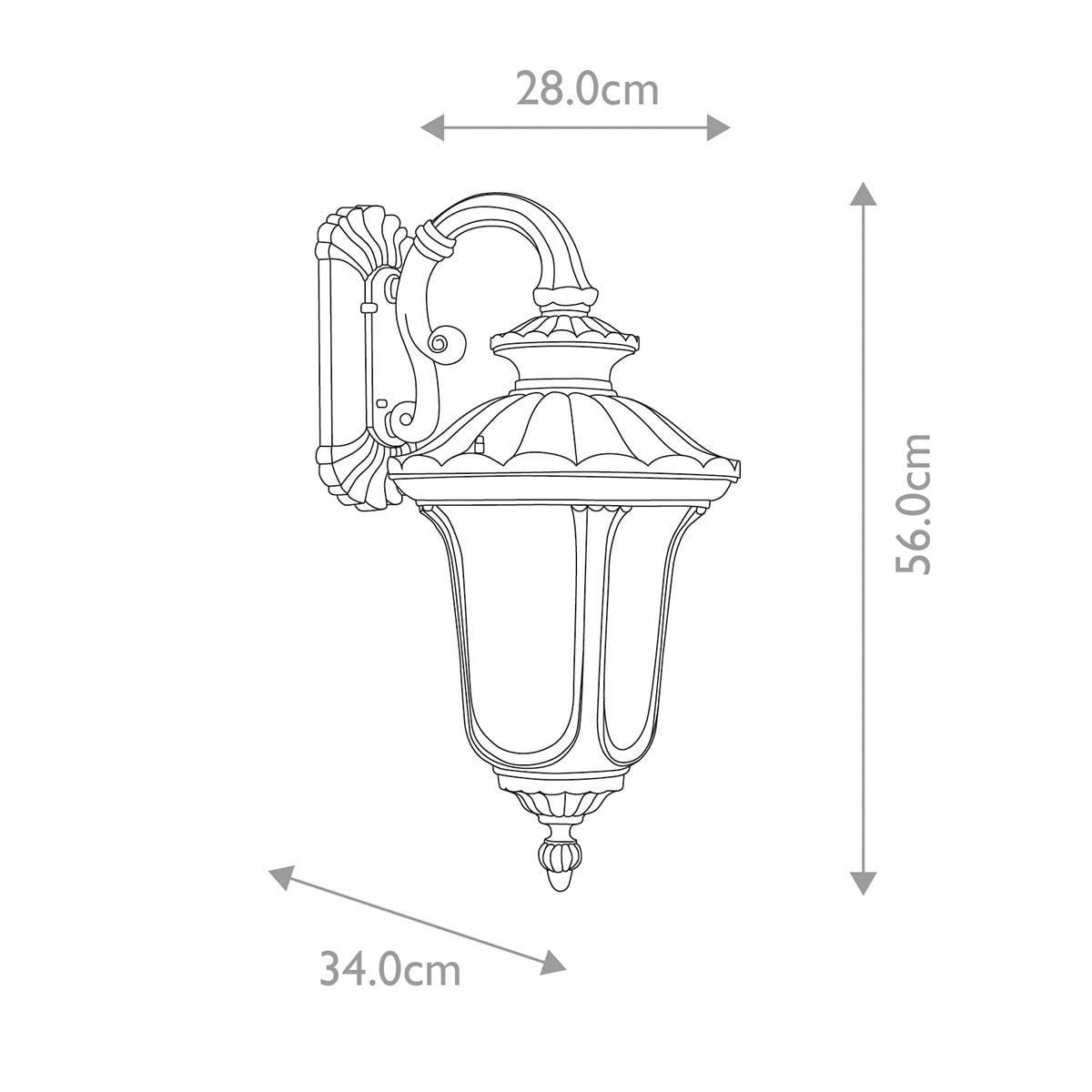 Chicago 1 Light Medium Wall Lantern