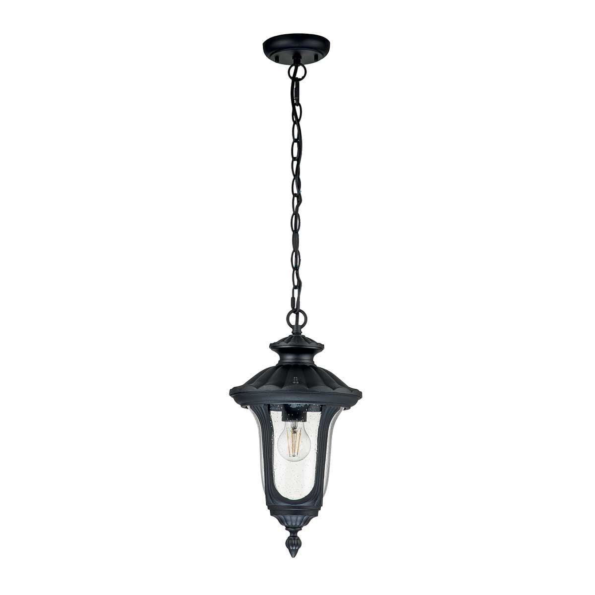 Chicago 1 Light Small Chain Lantern - Textured Black