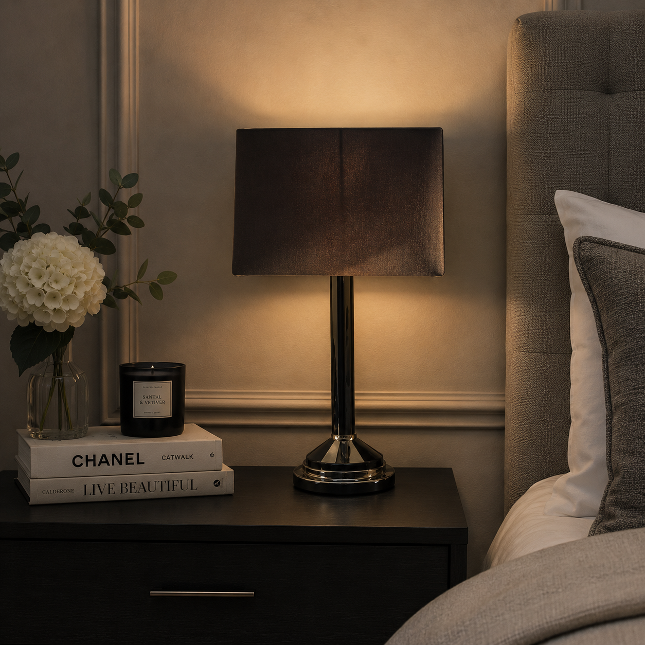 Liberec Crystal Table Lamp - Black