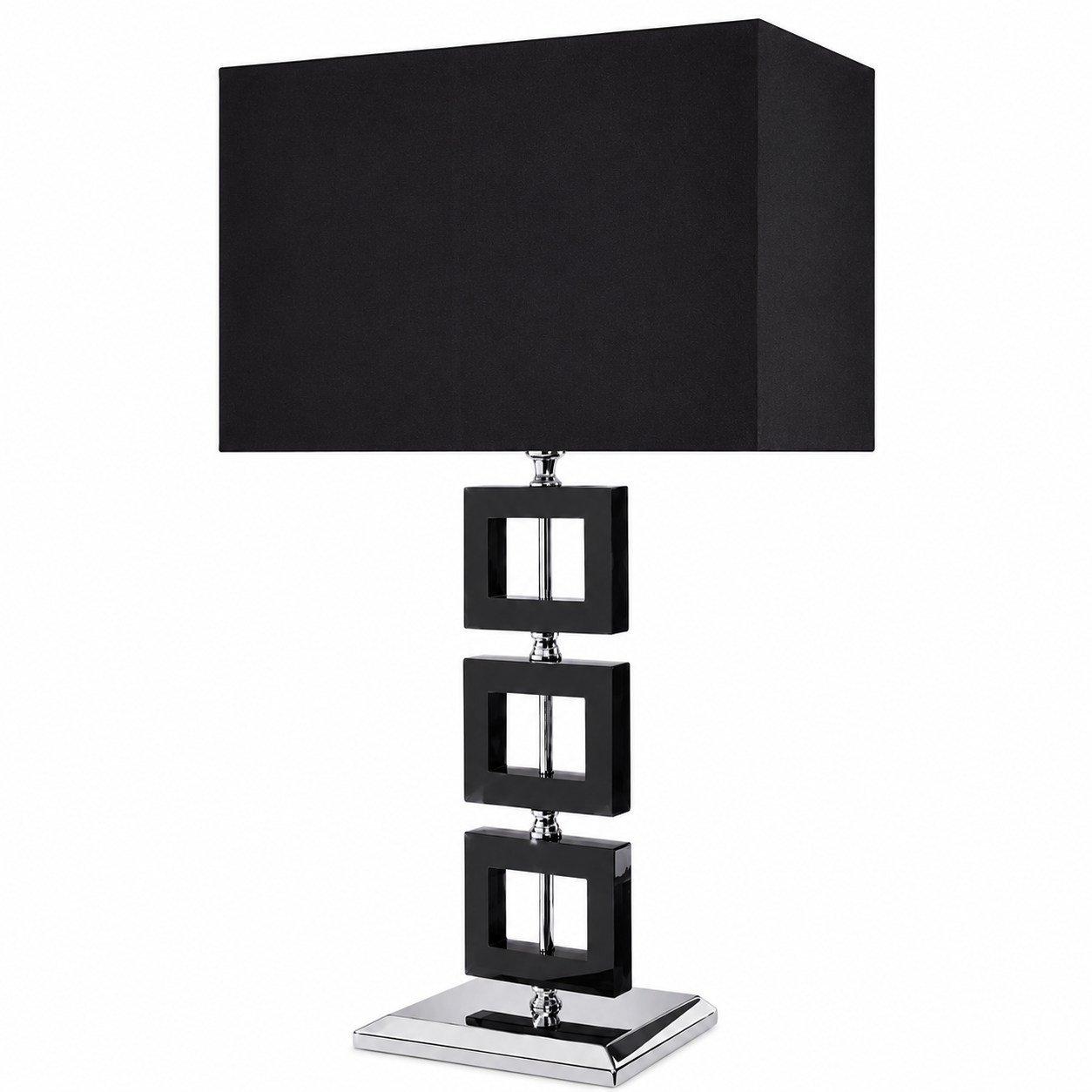 Zlin Black Crystal Table Lamp (No Shade)