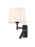 Christie 2lt Matt Black Wall Light