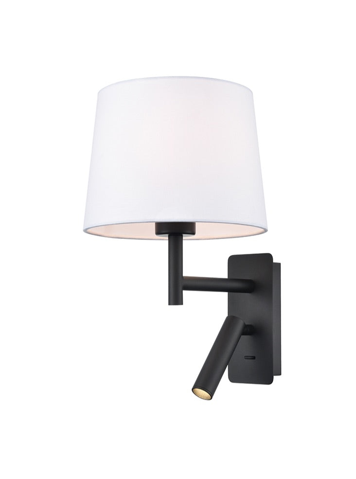 Christie 2lt Matt Black Wall Light