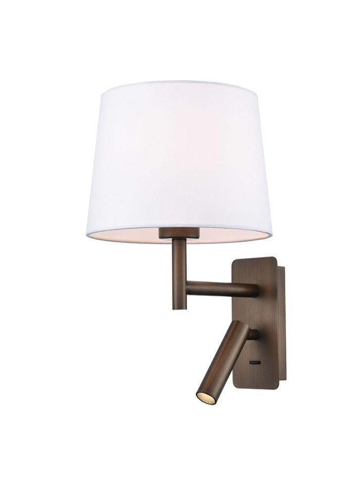 Christie Reading Wall Light In Brushed Bronze