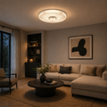 Large acrylic flush ceiling light with crystal effect design