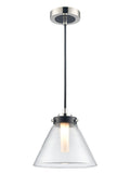 Conica Pendant matt black and polished nickel