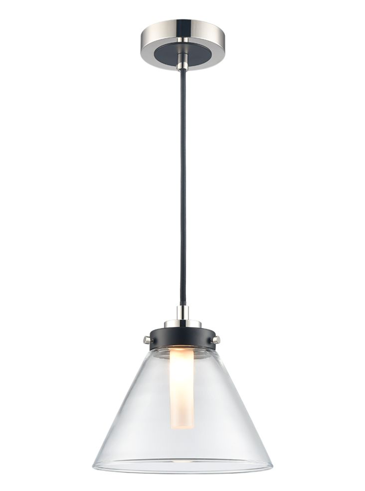 Conica Pendant matt black and polished nickel