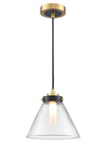 Conica Pendant matt black and aged brass