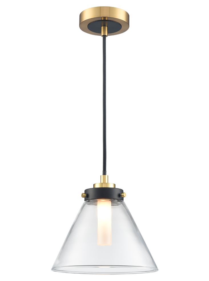 Conica Pendant matt black and aged brass
