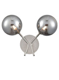 Cosmic 2 light wall bracket in satin nickel with smoked glass