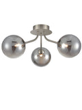 Cosmic 3 light fitting in satin nickel with smoke glass