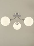 Cosmic 3 light fitting in satin nickel with matt opal glass