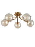 Cosmic 5 light fitting in antique gold with amber glass