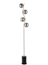 Cosmic Floor Lamp satin nickel with smoke glass