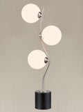 Cosmic Table lamp satin nickel with opal glass