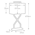 Cross Table Lamp - Ivory shade