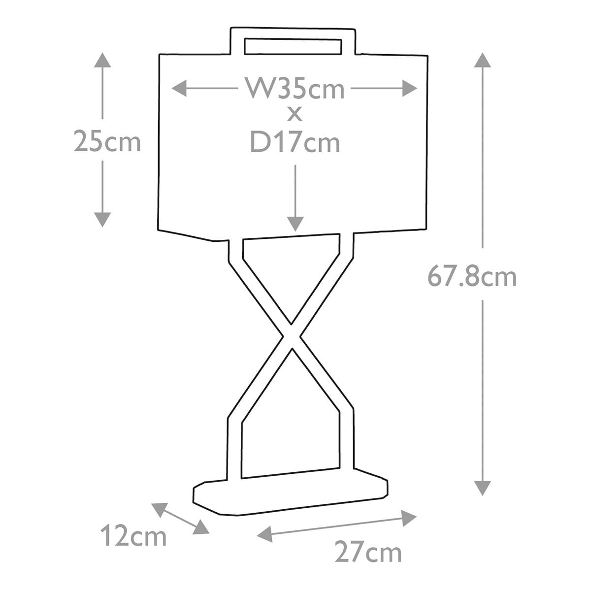 Cross Table Lamp - Ivory shade