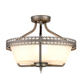 Crown Grey 3-Light Pendant/Semi-Flush