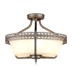 Crown Grey 3-Light Pendant/Semi-Flush
