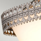 Crown Grey 3-Light Pendant/Semi-Flush
