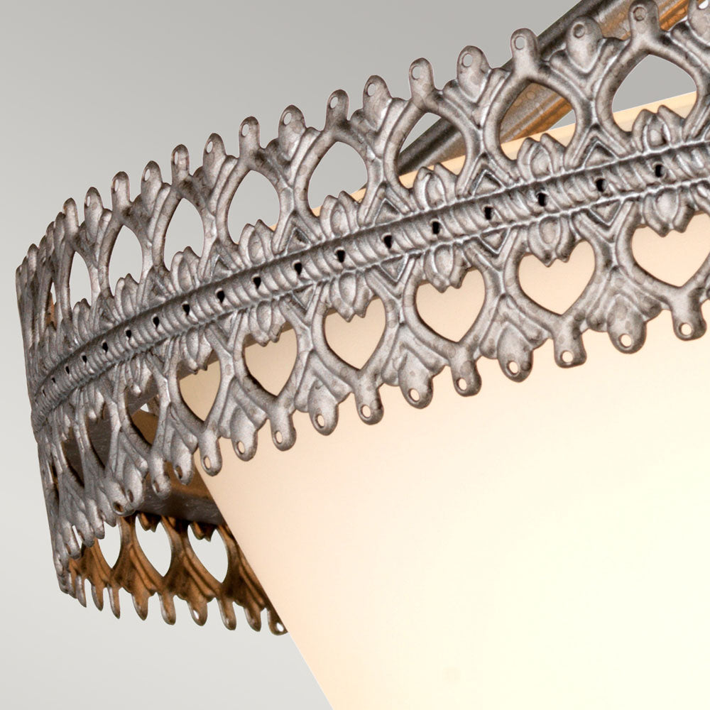 Crown Grey 3-Light Pendant/Semi-Flush