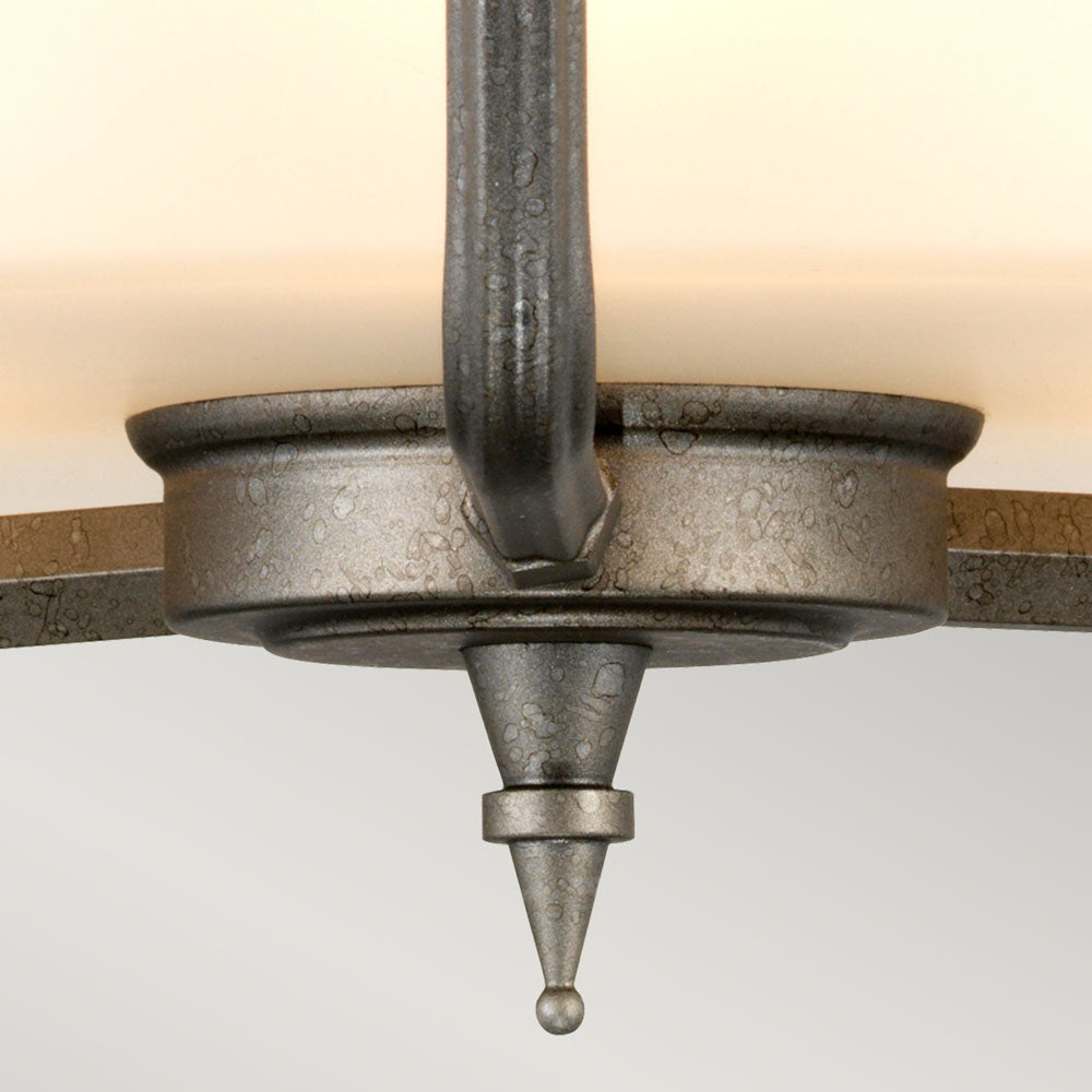Crown Grey 3-Light Pendant/Semi-Flush