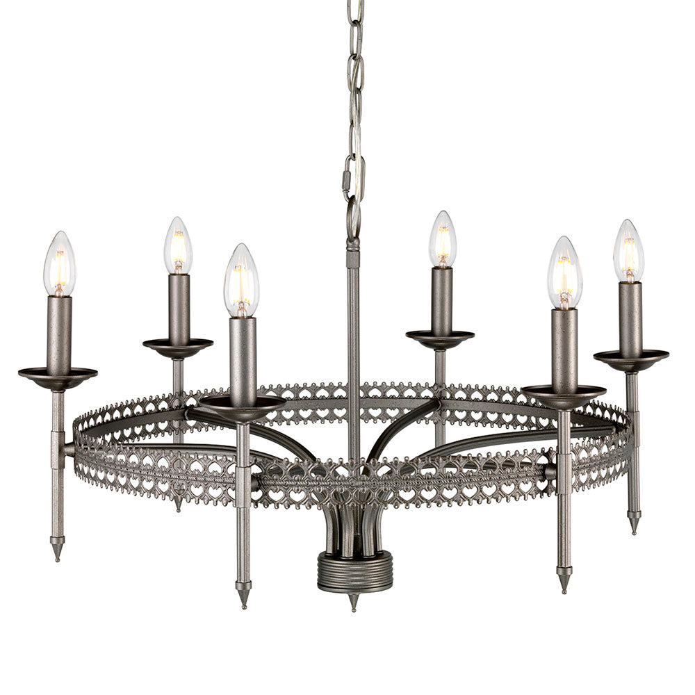 Crown Grey 6-Light Chandelier