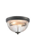 Cupola Matt Black 300mm Flush Ceiling Fitting