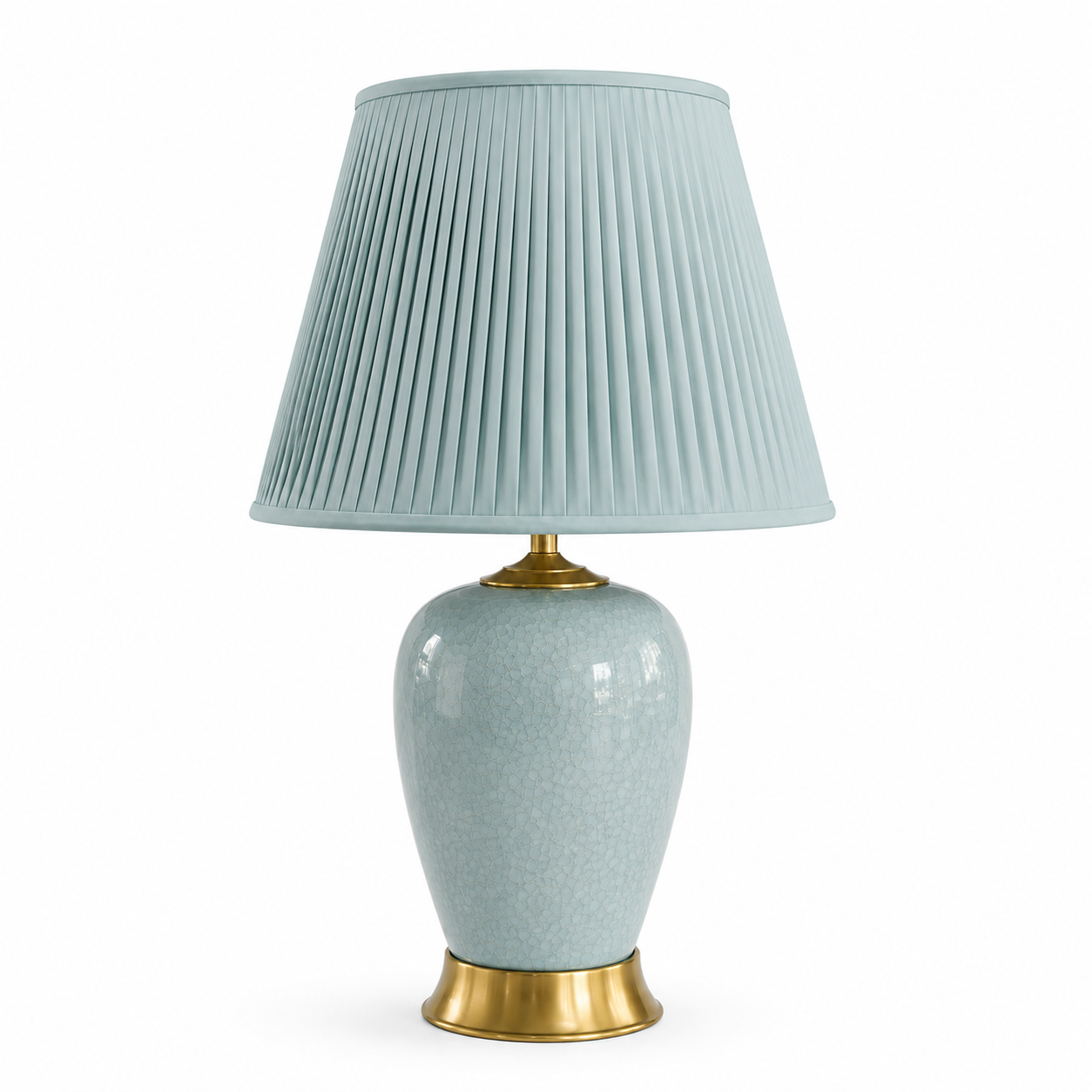 TL1403  - Crackle Glaze Duck Egg Blue Table Lamp