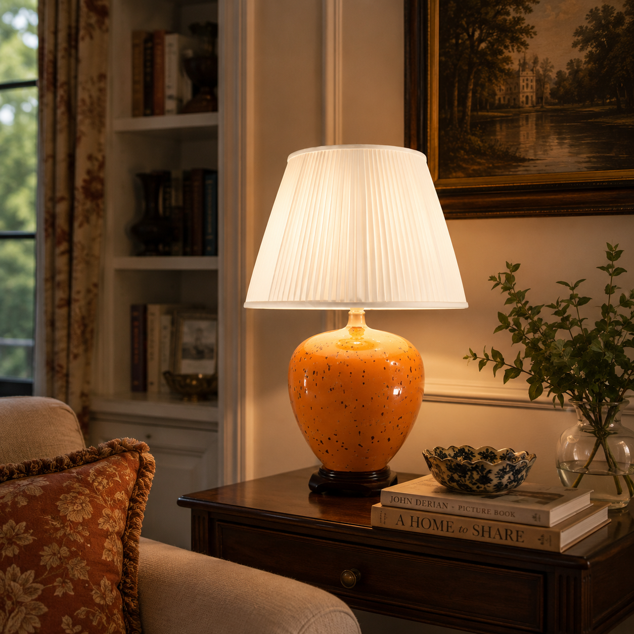 TL7006 - Orange With Dots Table Lamp