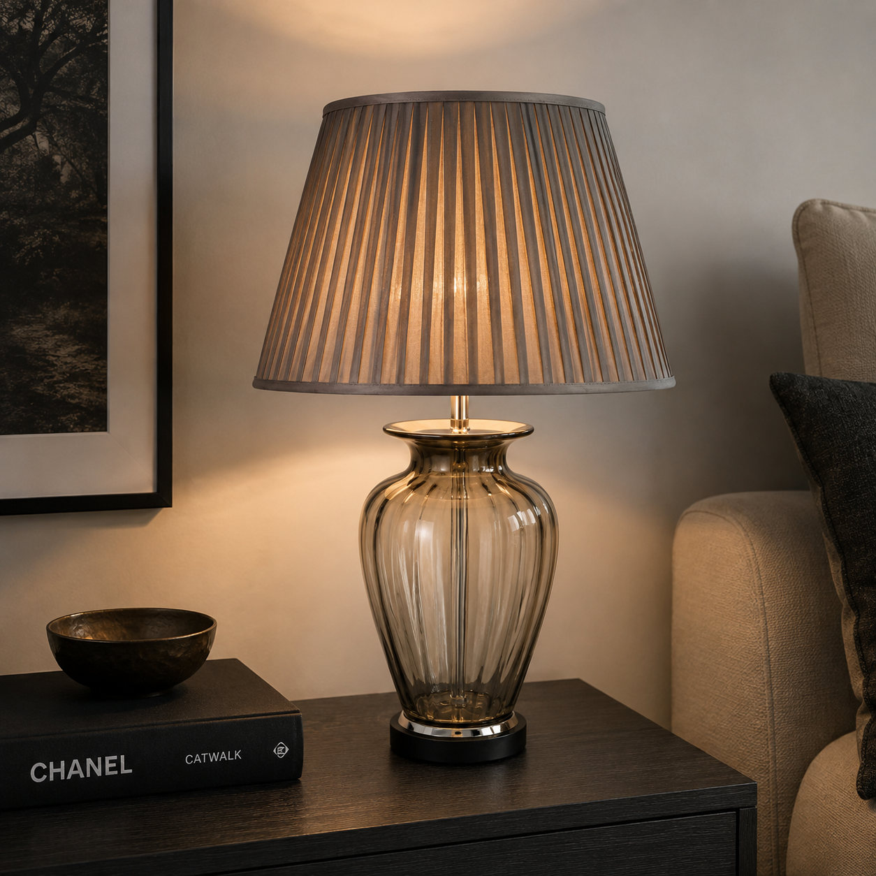 TL1424 - Transparent Tinted Brown Table Lamp