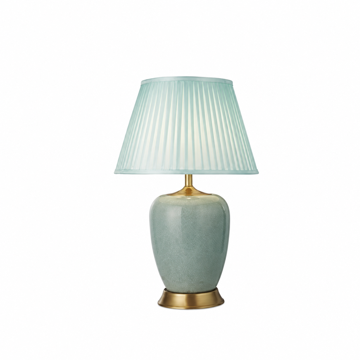 TL1407 - Crackle Glaze Duck Egg Blue Table Lamp