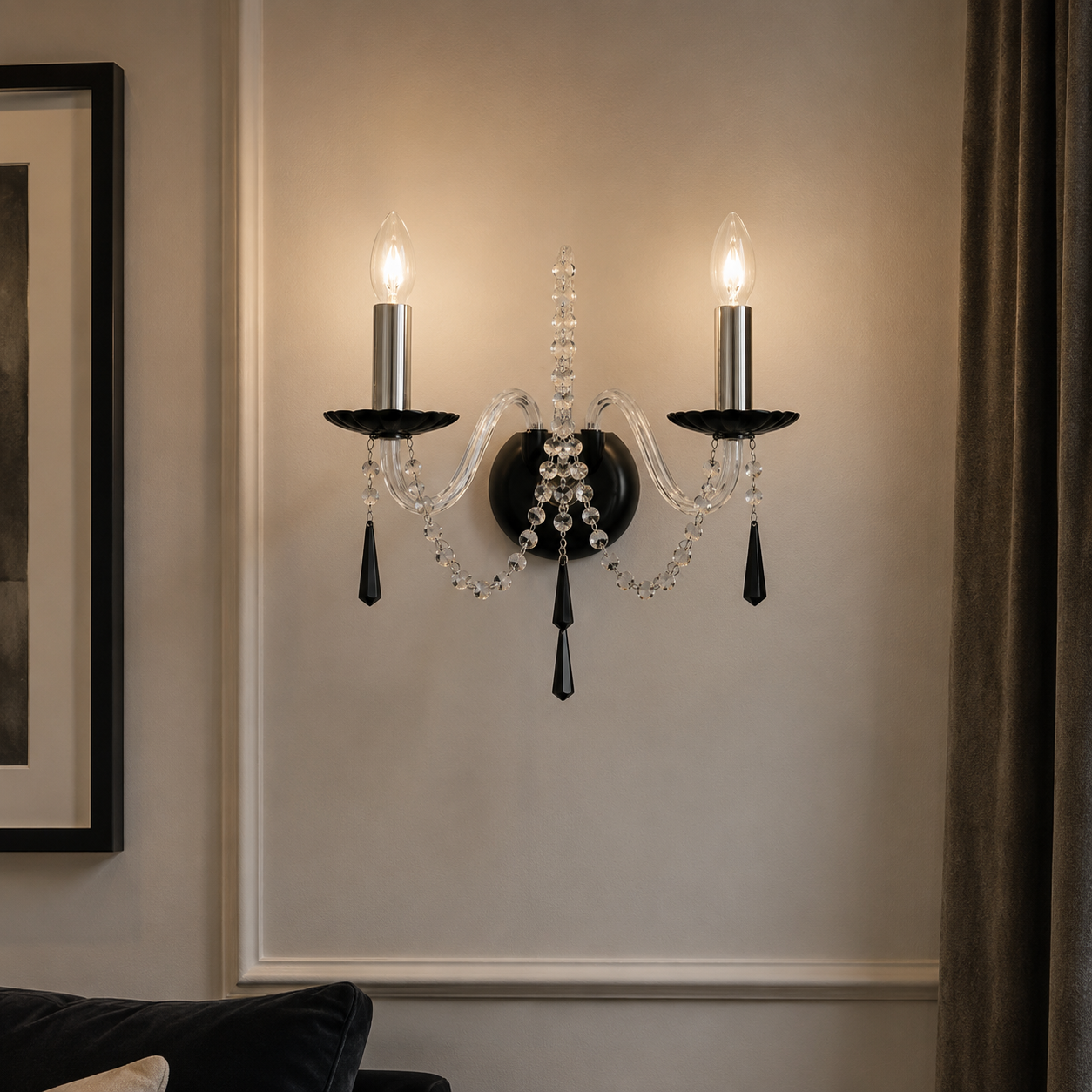 Liberec 2 Wall Light - Black