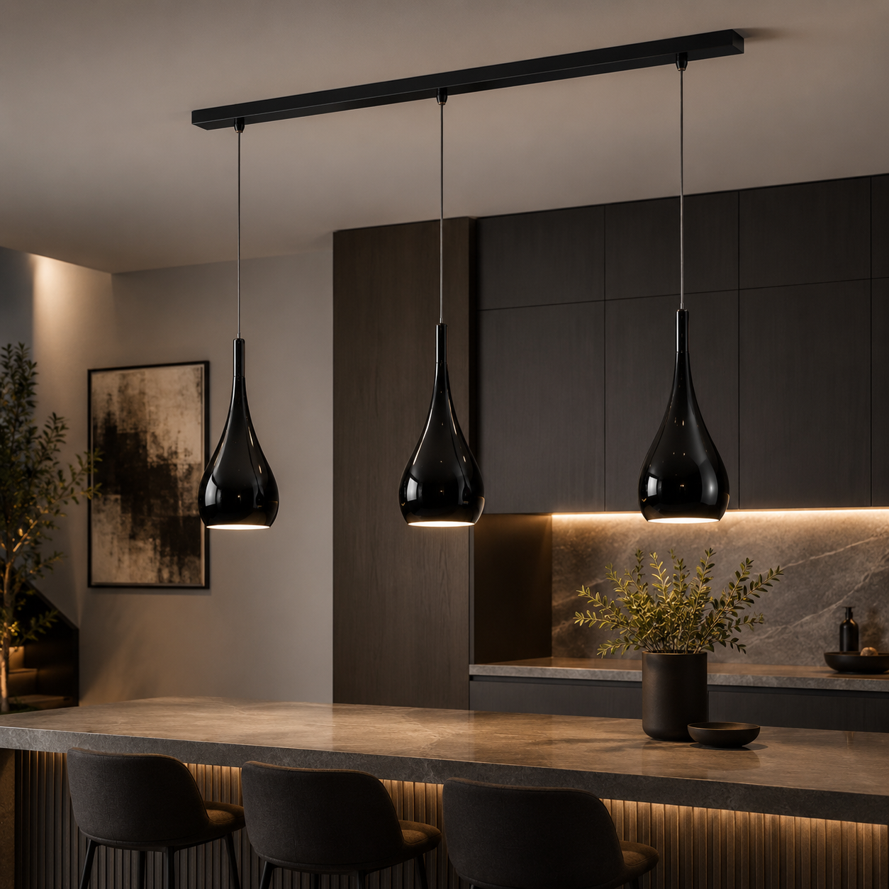 Maia 1 Black 3 Light Bar