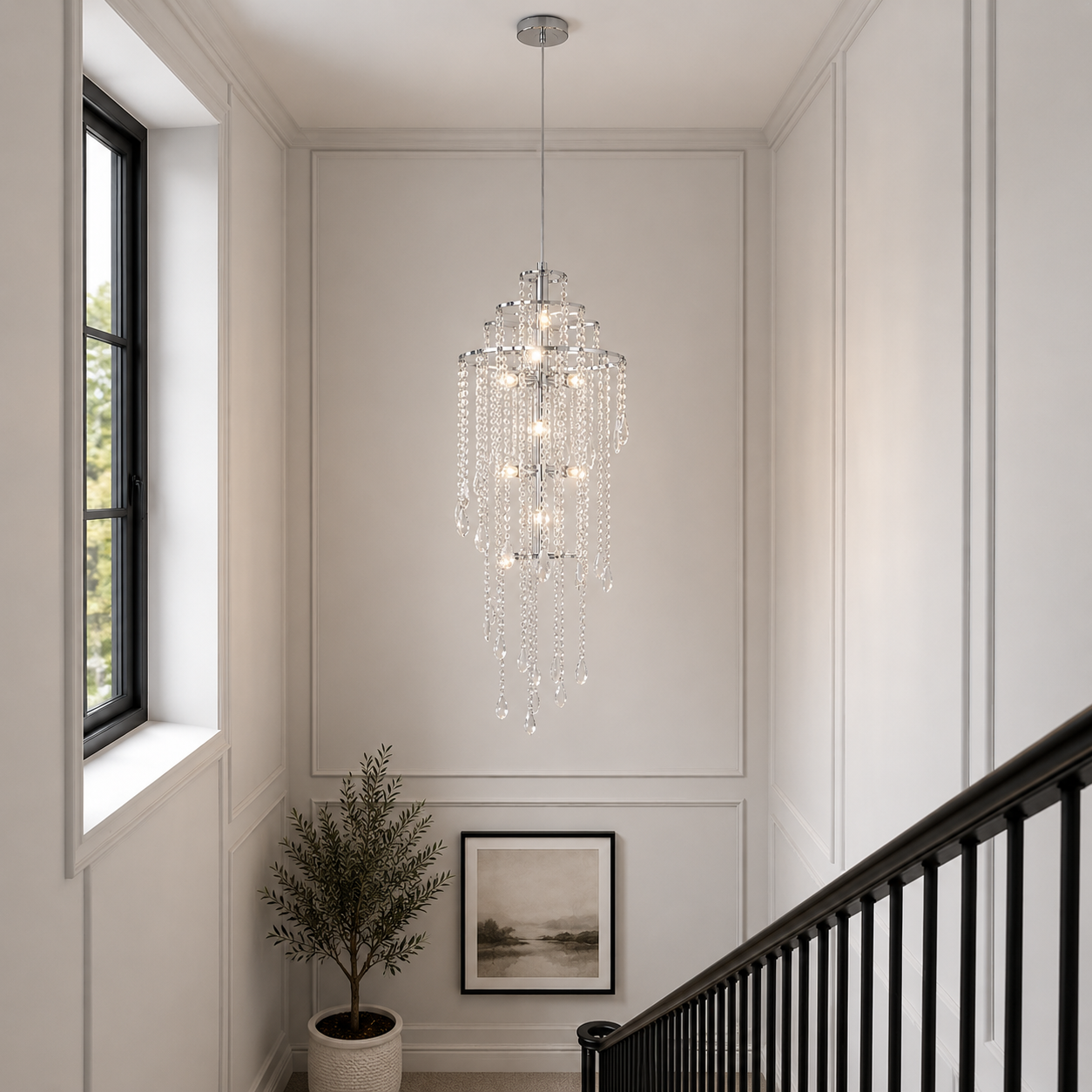 Venus 9 Light Crystal Longdrop Chandelier