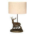 Amelia Stag & Fawn Table Lamp (Oval Shade)