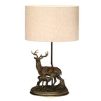 Amelia Stag & Fawn Table Lamp (Oval Shade)