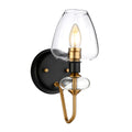 Armand 1-Light Aged Brass Wall Sconce (Unique Glass Shade)