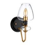 Armand 1-Light Aged Brass Wall Sconce (Unique Glass Shade)