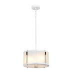 Corona 2-Light White Polished Nickel Pendant Light