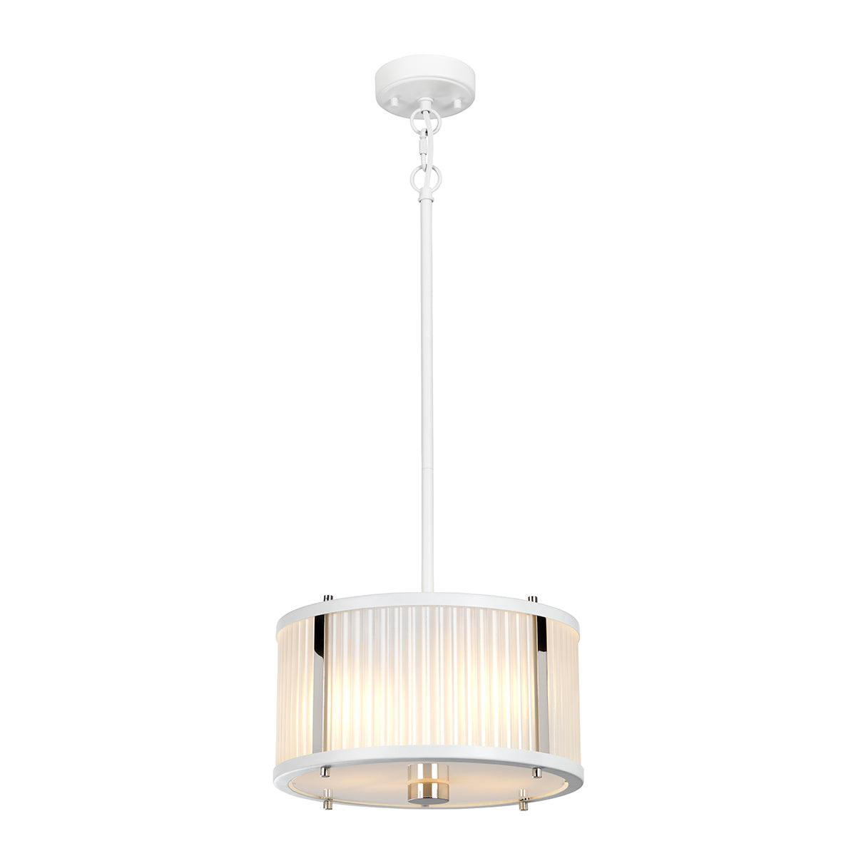Corona 2-Light White Polished Nickel Pendant Light