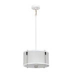 Corona 2-Light White Polished Nickel Pendant Light