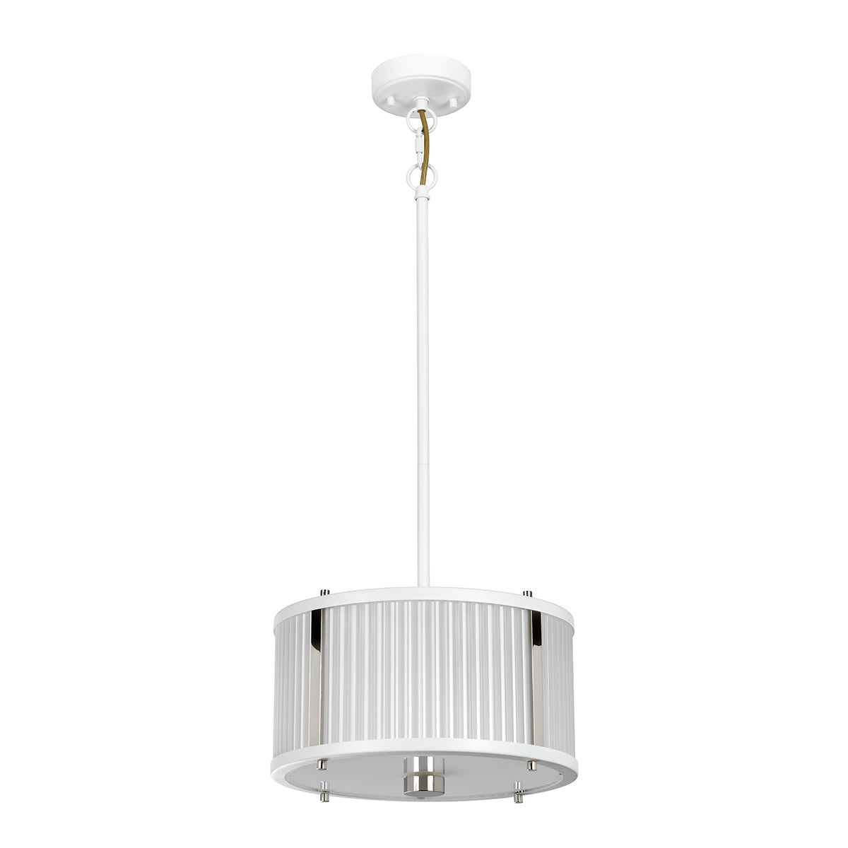 Corona 2-Light White Polished Nickel Pendant Light
